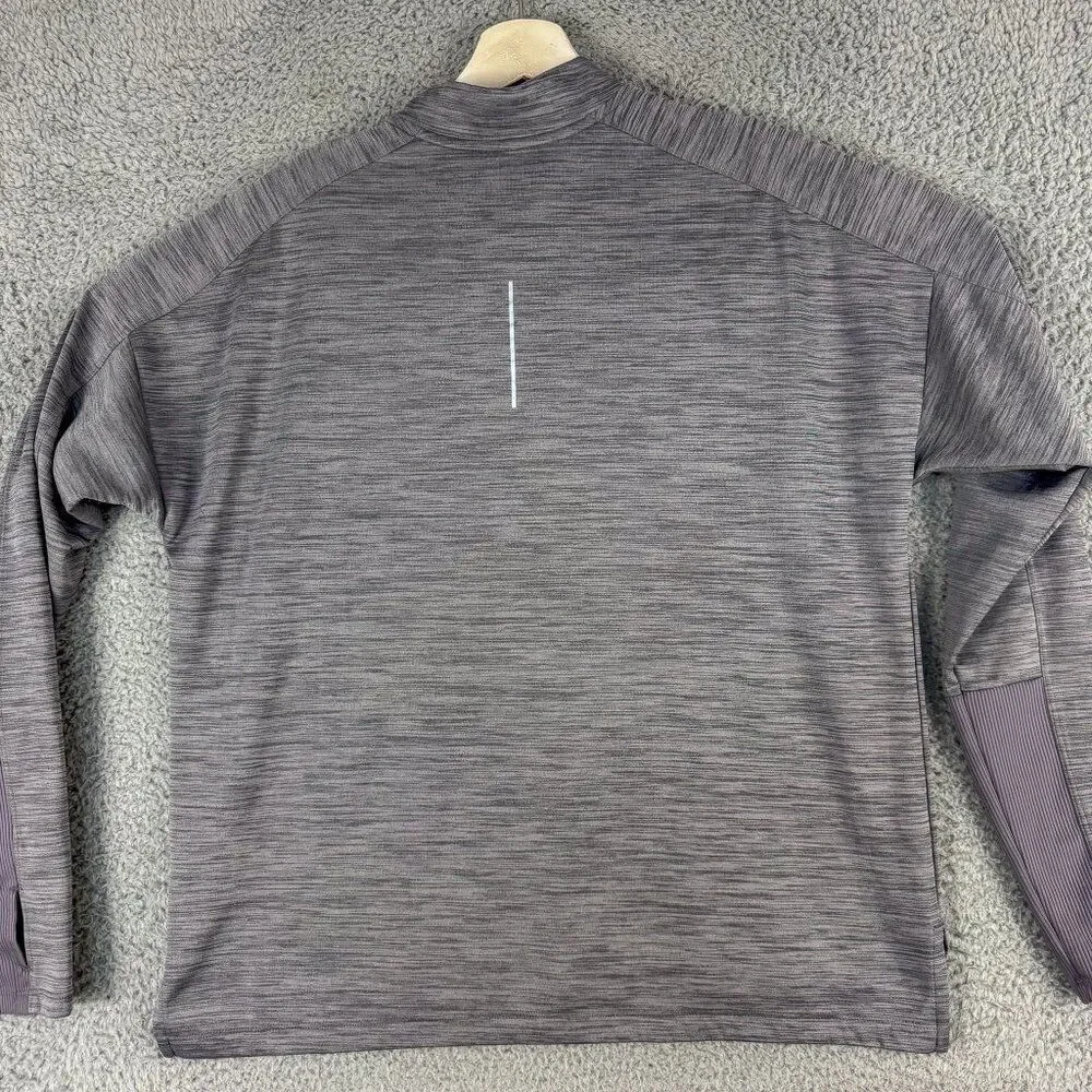 Nike Running Jacket Womens Large Gray 1/4 Zipper Thumb Holes Athletic Gym 928613